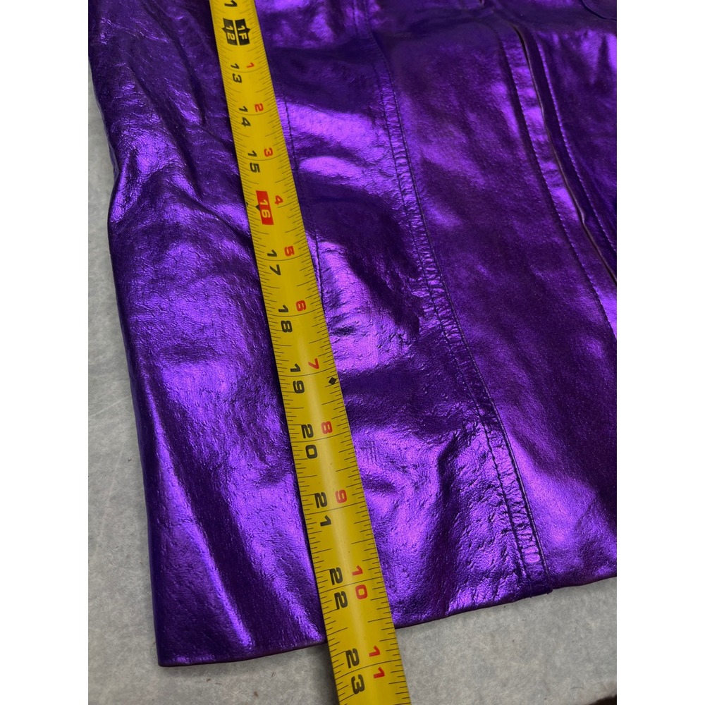 Wilsons Maxima Metallic Purple Leather festival jacket Womens Medium vintage - Picture 4 of 8